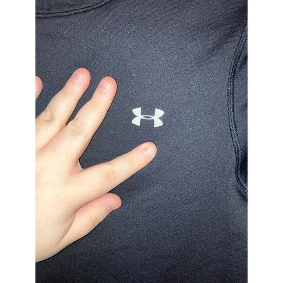 Under Armour ColdGear Black Fitted Fleece Lined Long Sleeve Top Size Small - Picture 3 of 6